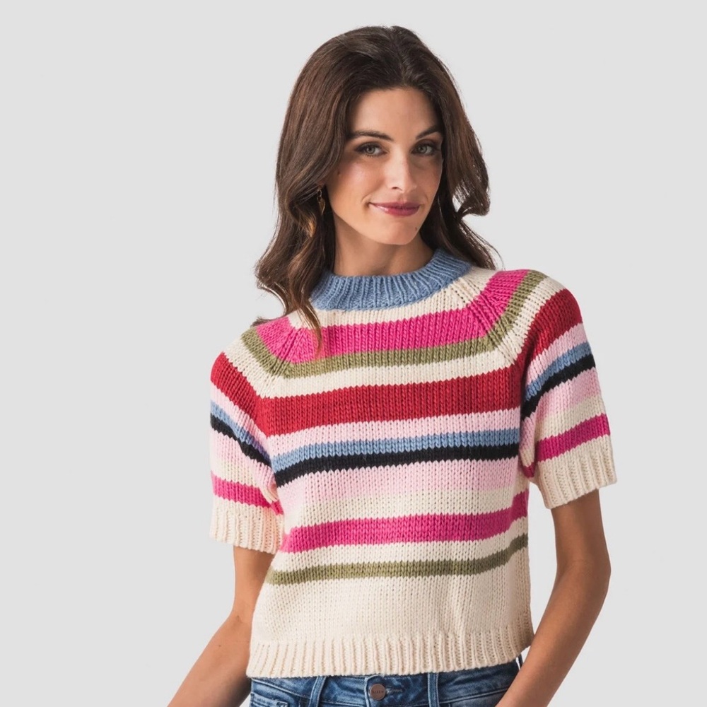 💕Raisonnel Cropped Striped Sweater – Size Small (NWT)💕